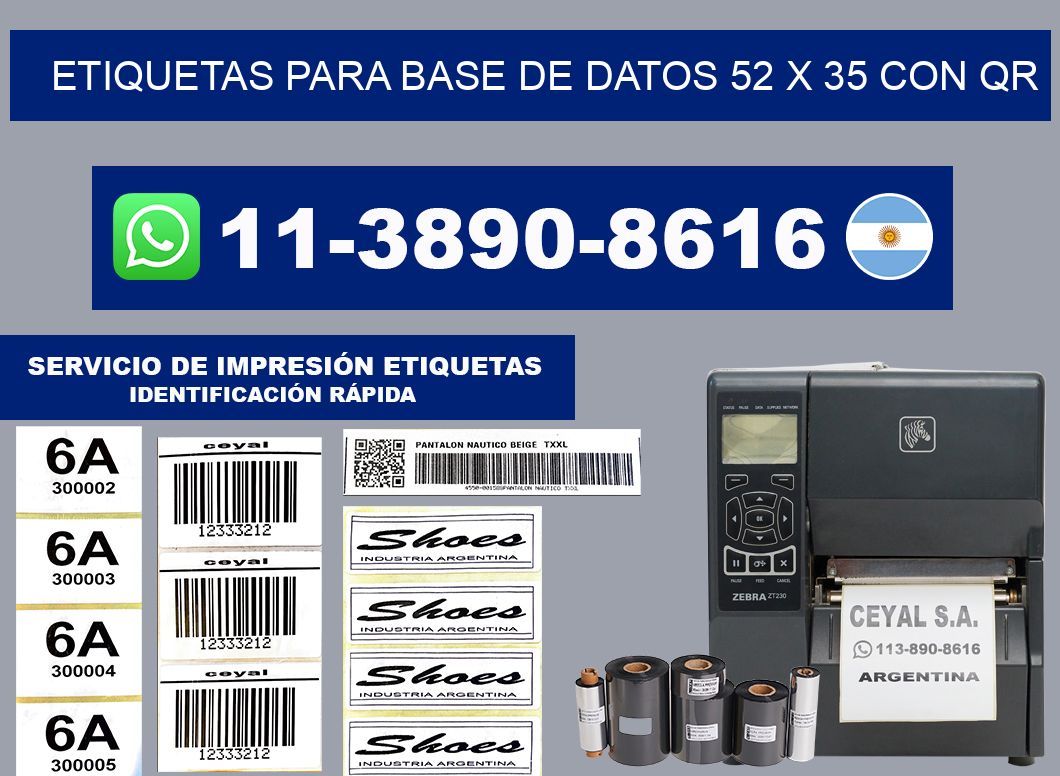 etiquetas para base de datos 52 x 35 con QR