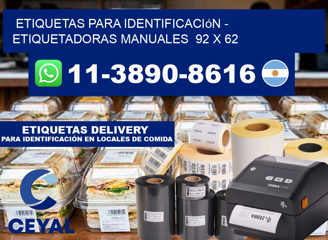 etiquetas para identificación - Etiquetadoras Manuales  92 x 62