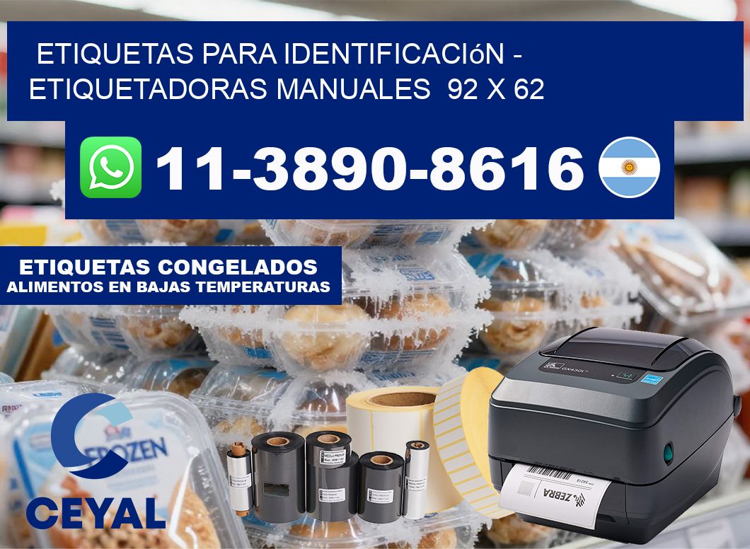 etiquetas para identificación – Etiquetadoras Manuales  92 x 62