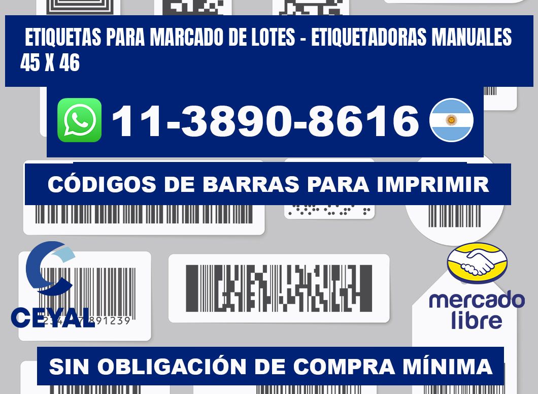 etiquetas para marcado de lotes - Etiquetadoras Manuales  45 x 46