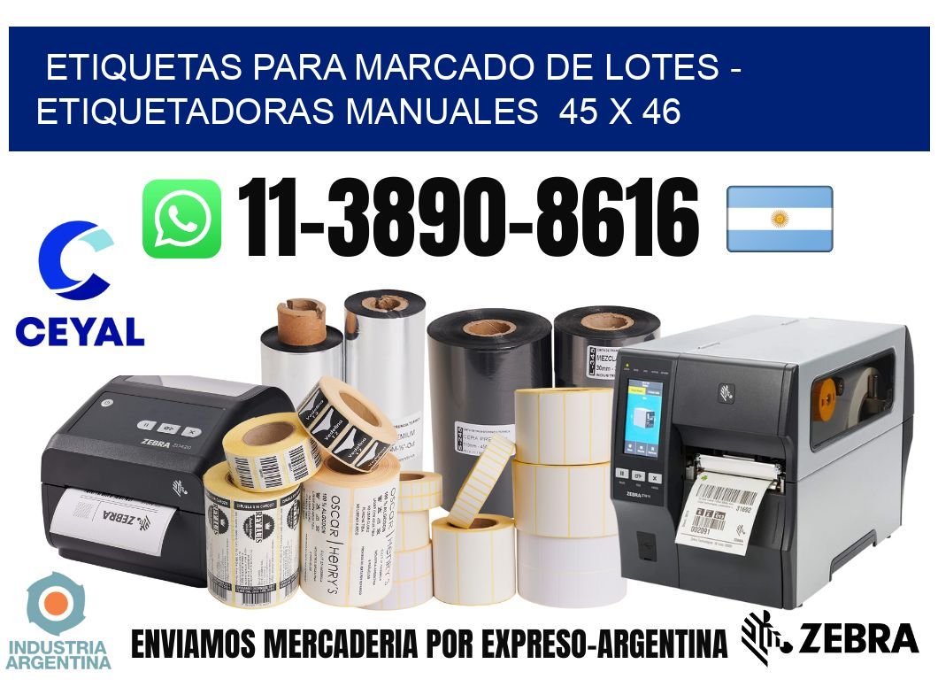 etiquetas para marcado de lotes - Etiquetadoras Manuales  45 x 46