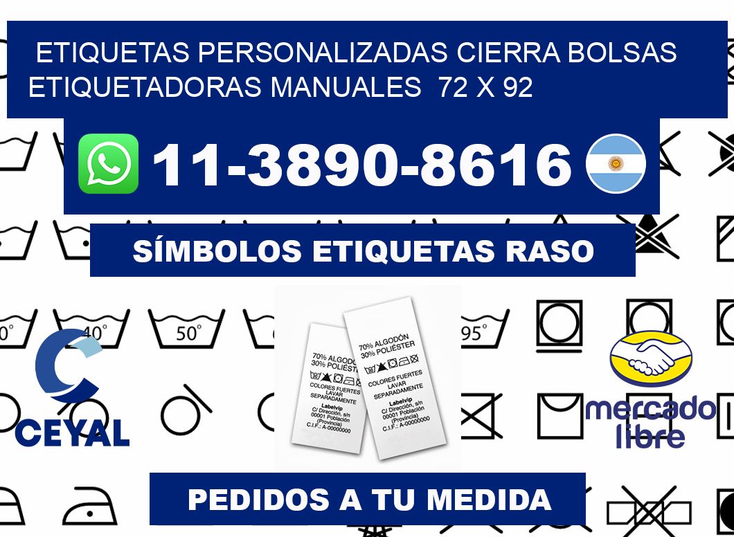 etiquetas personalizadas cierra bolsas  Etiquetadoras Manuales  72 x 92