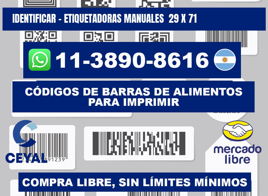 identificar - Etiquetadoras Manuales  29 x 71