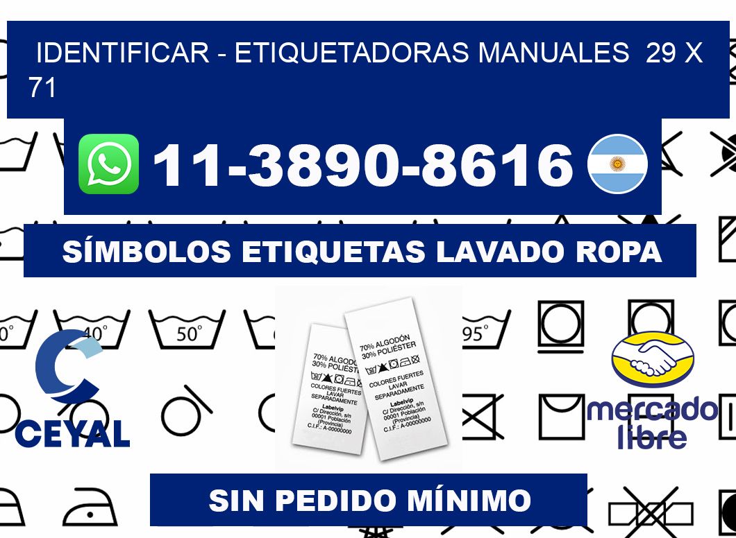 identificar - Etiquetadoras Manuales  29 x 71