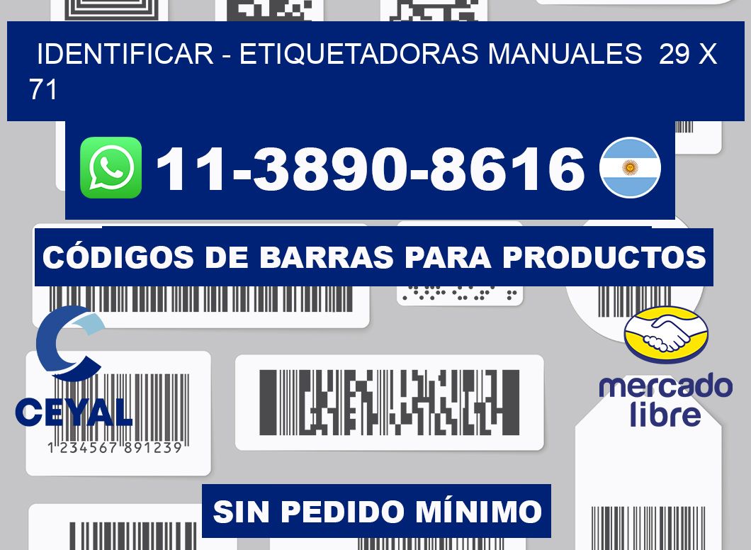 identificar - Etiquetadoras Manuales  29 x 71