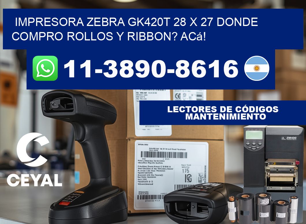 impresora zebra gk420t 28 x 27 Donde compro rollos y ribbon? Acá!