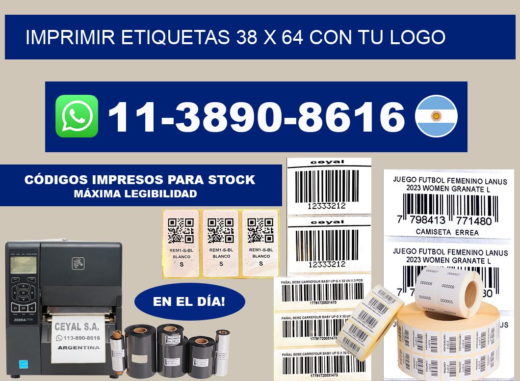 imprimir etiquetas 38 x 64 con tu logo