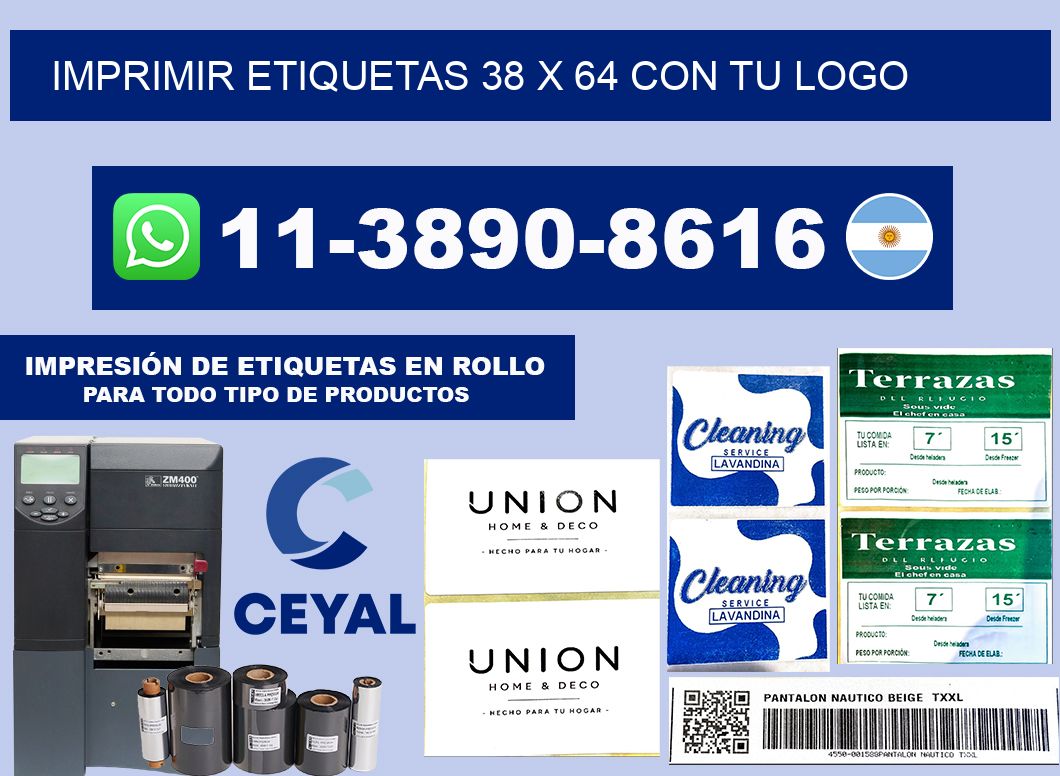 imprimir etiquetas 38 x 64 con tu logo