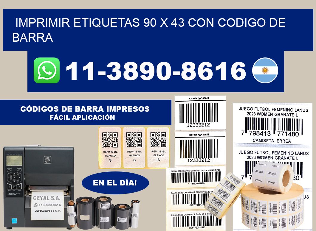 imprimir etiquetas 90 x 43 con codigo de barra