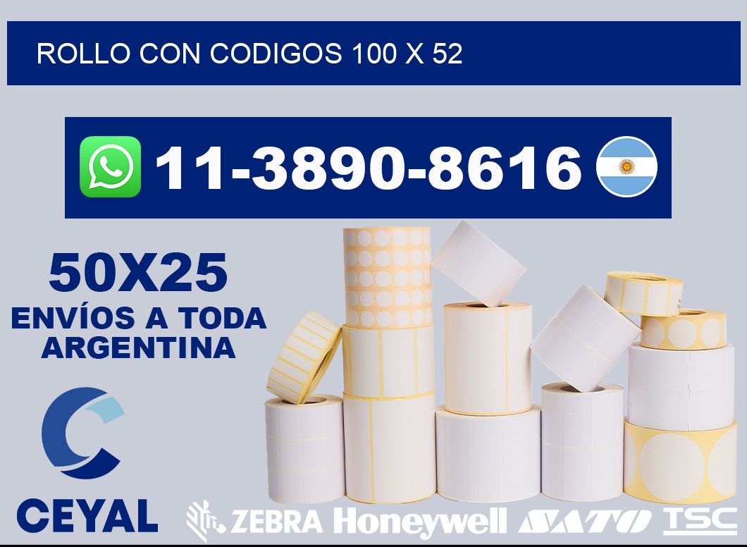 rollo con codigos 100 x 52