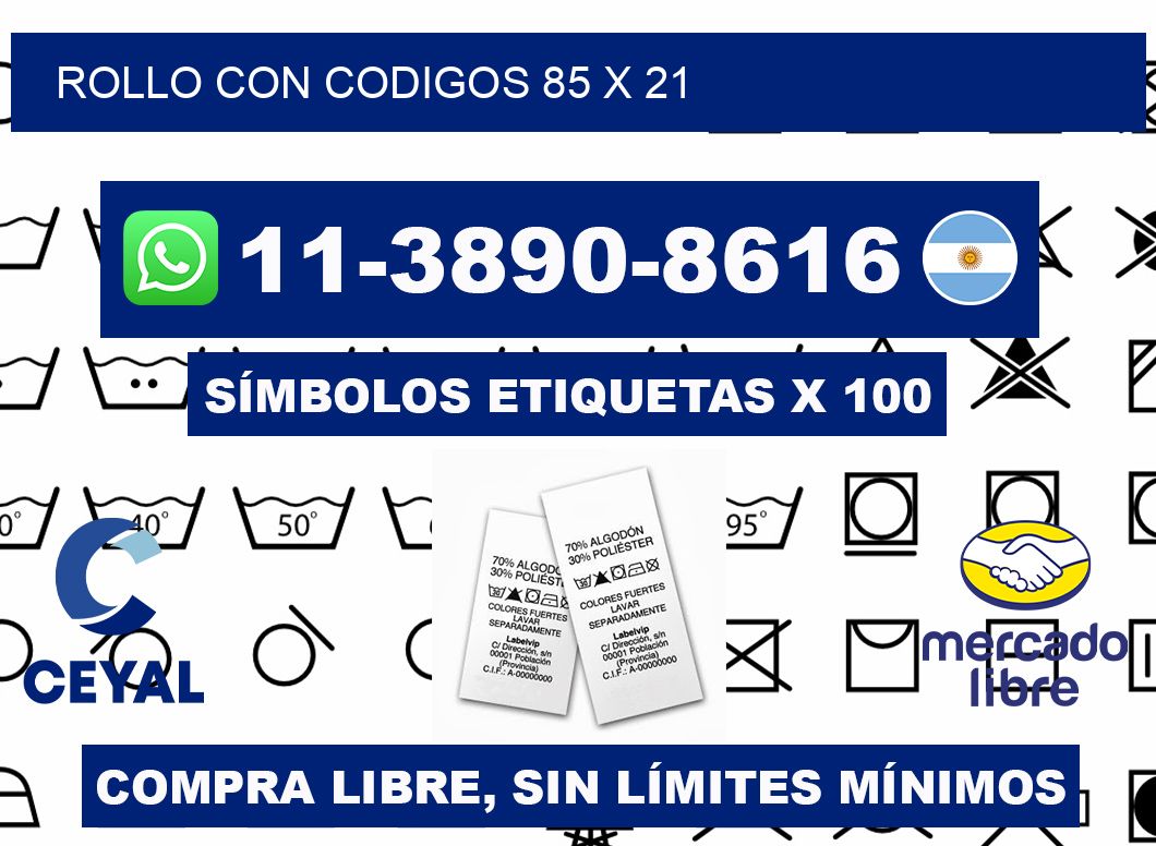 rollo con codigos 85 x 21