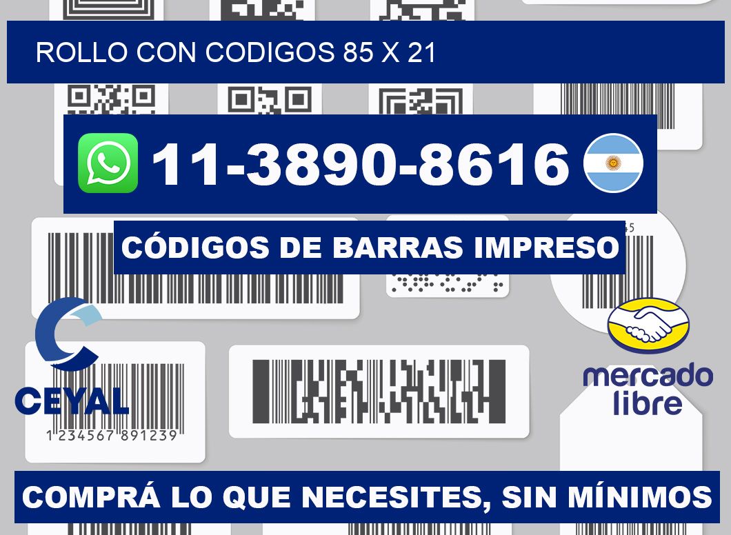 rollo con codigos 85 x 21