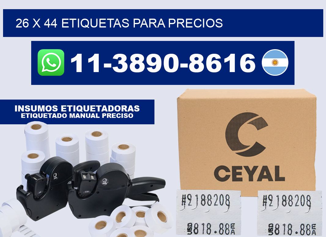 26 x 44 etiquetas para precios