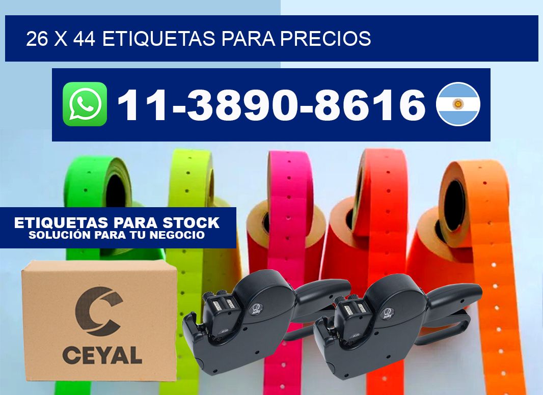 26 x 44 etiquetas para precios