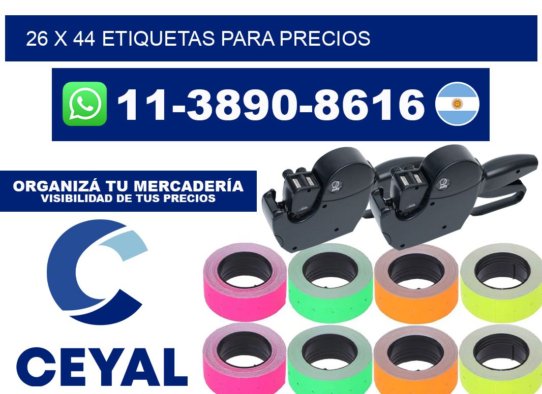 26 x 44 etiquetas para precios
