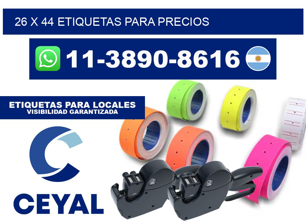 26 x 44 etiquetas para precios