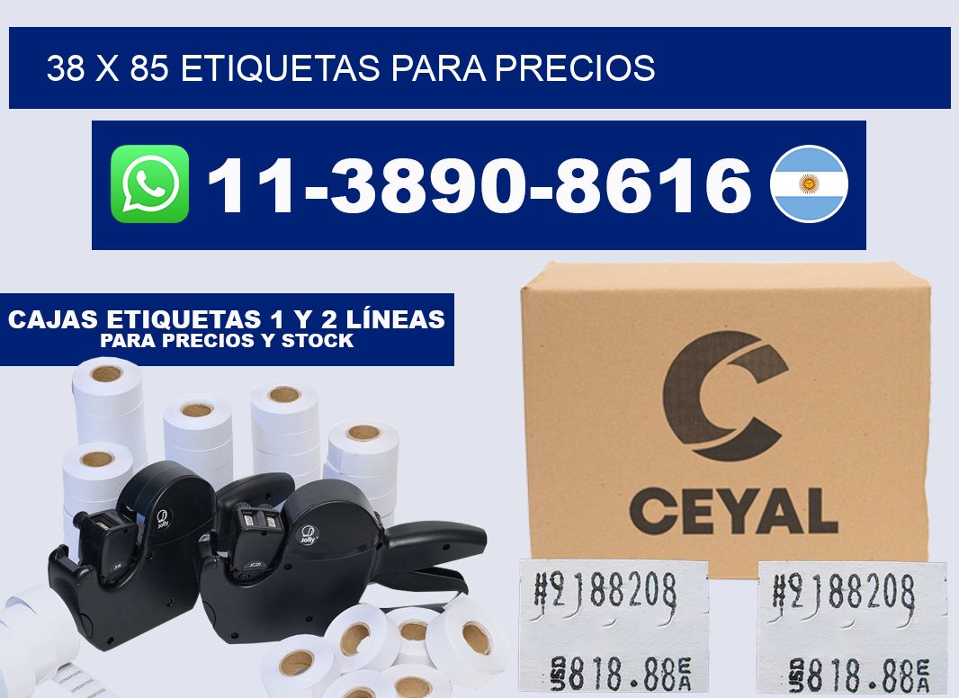 38 x 85 etiquetas para precios
