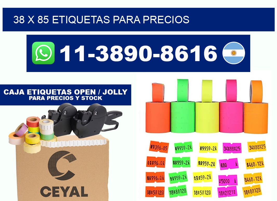 38 x 85 etiquetas para precios