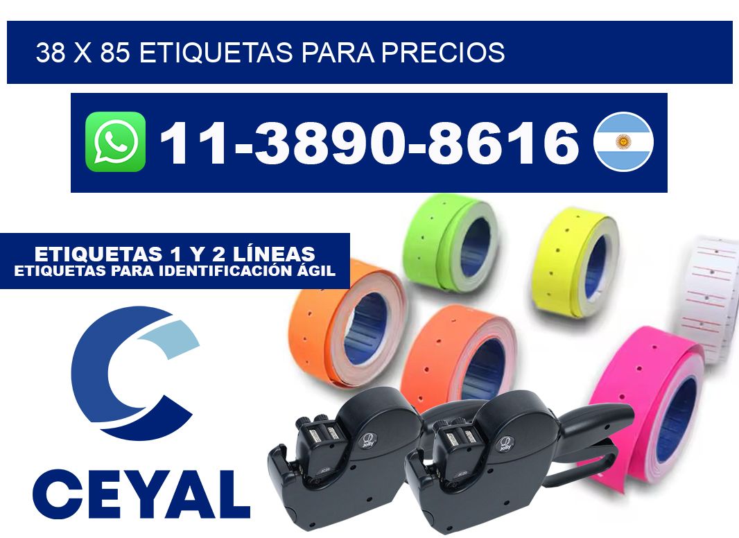 38 x 85 etiquetas para precios