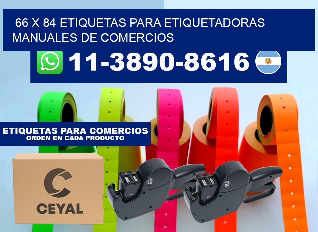 66 x 84 etiquetas para etiquetadoras manuales de comercios