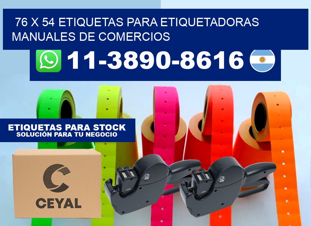 76 x 54 etiquetas para etiquetadoras manuales de comercios