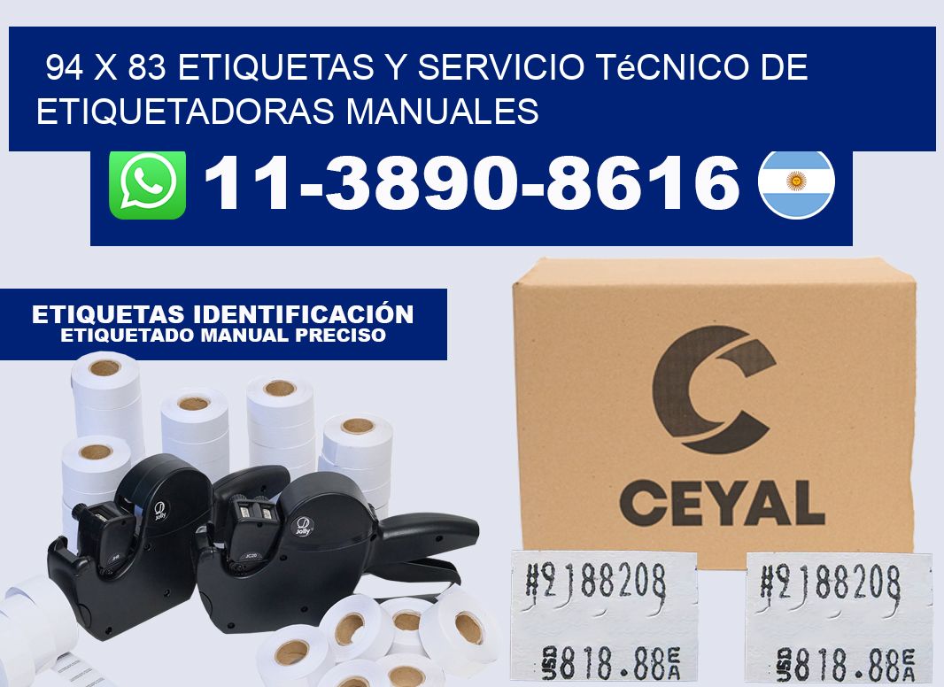 94 x 83 etiquetas y servicio técnico de etiquetadoras manuales
