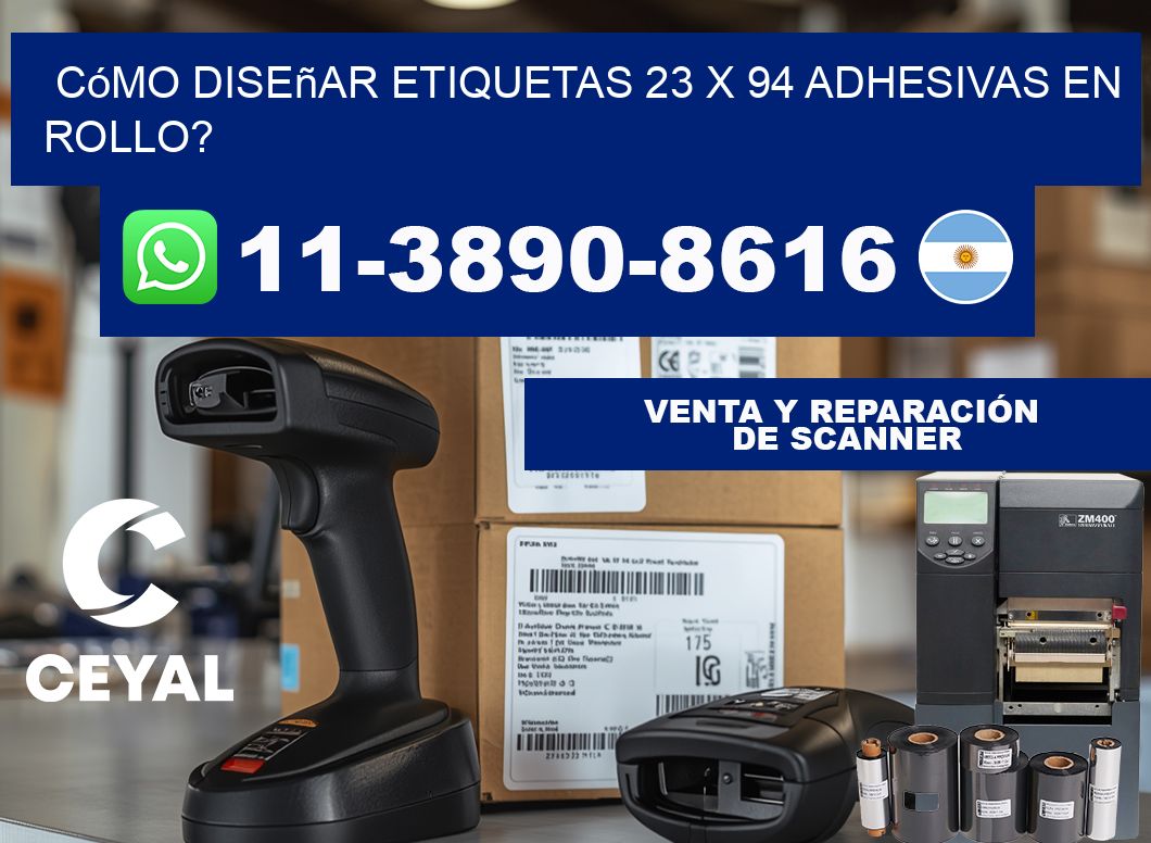 Cómo diseñar etiquetas 23 x 94 adhesivas en rollo?