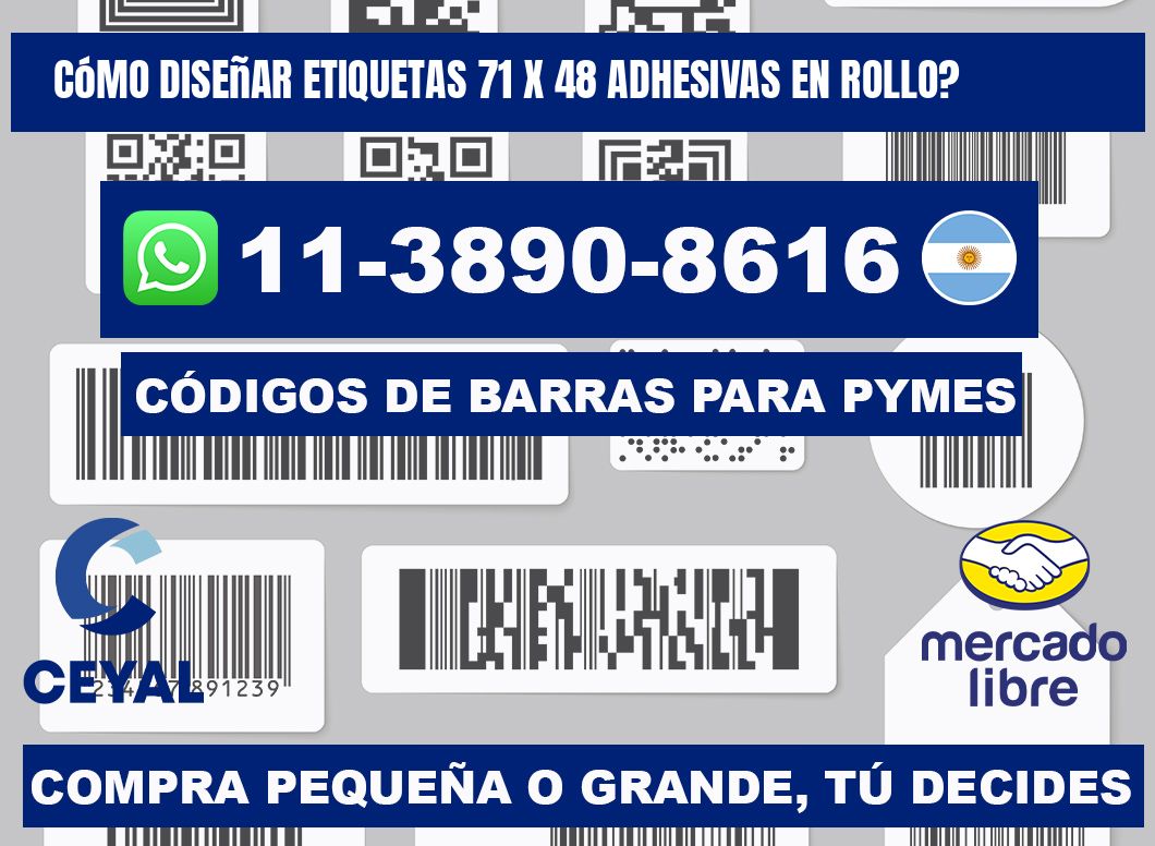 Cómo diseñar etiquetas 71 x 48 adhesivas en rollo?