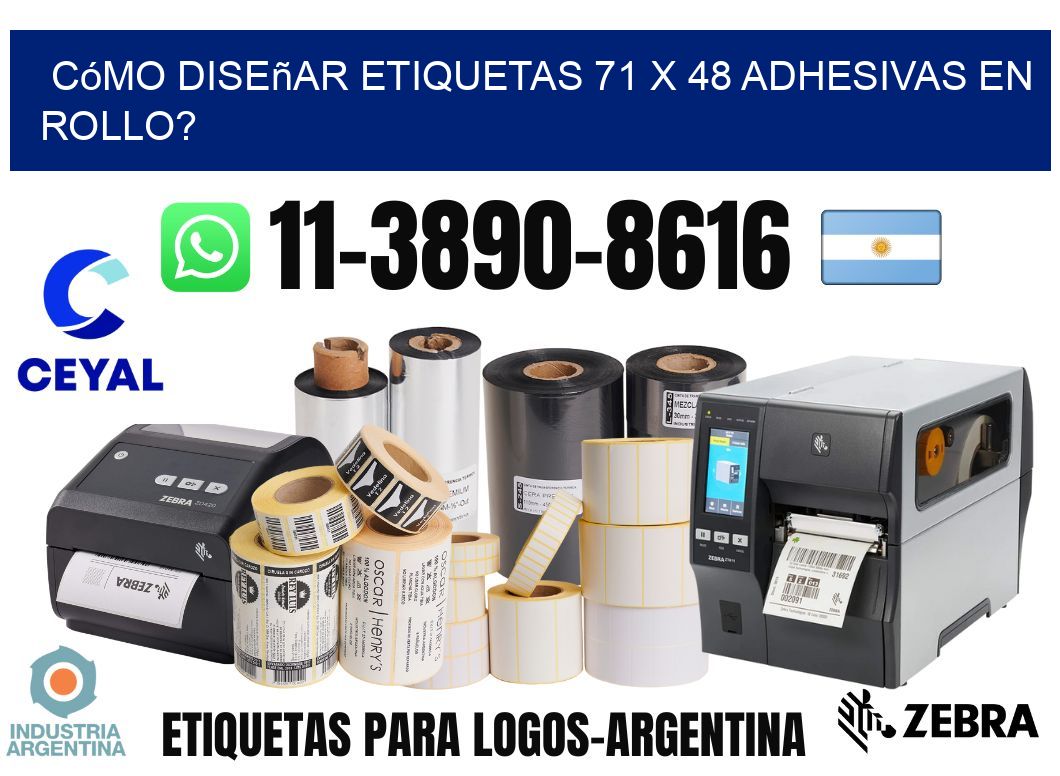 Cómo diseñar etiquetas 71 x 48 adhesivas en rollo?