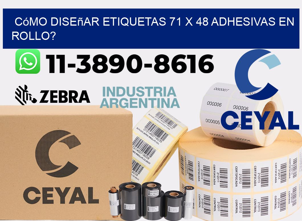 Cómo diseñar etiquetas 71 x 48 adhesivas en rollo?