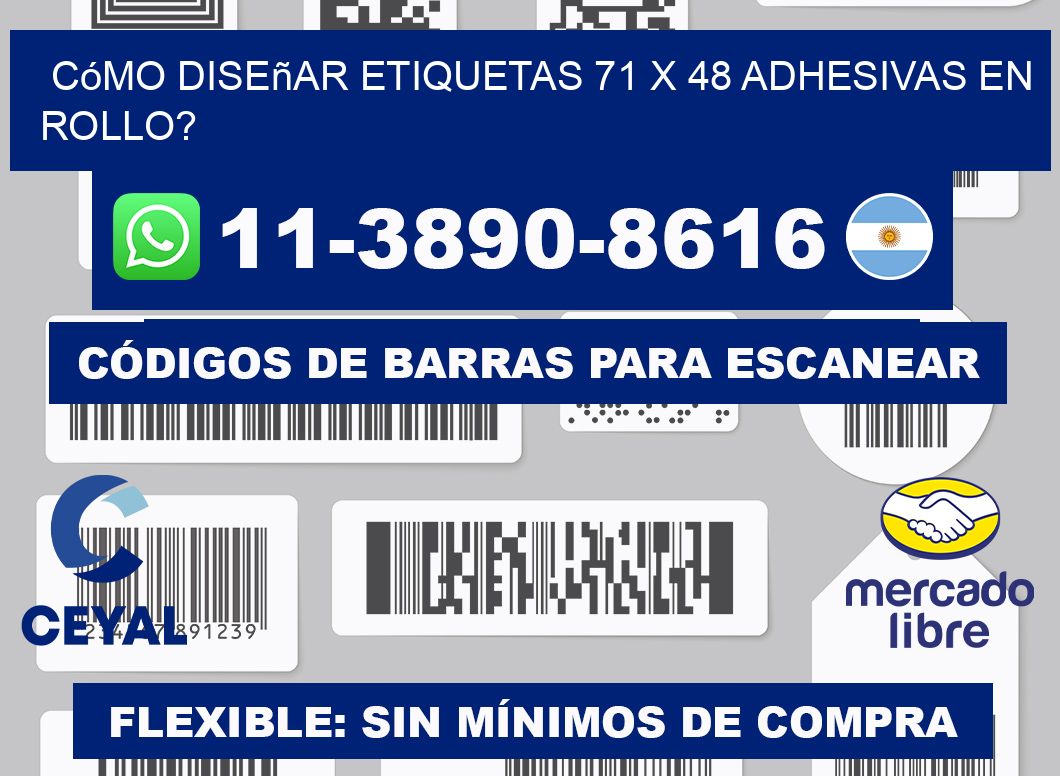 Cómo diseñar etiquetas 71 x 48 adhesivas en rollo?