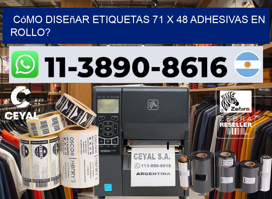 Cómo diseñar etiquetas 71 x 48 adhesivas en rollo?
