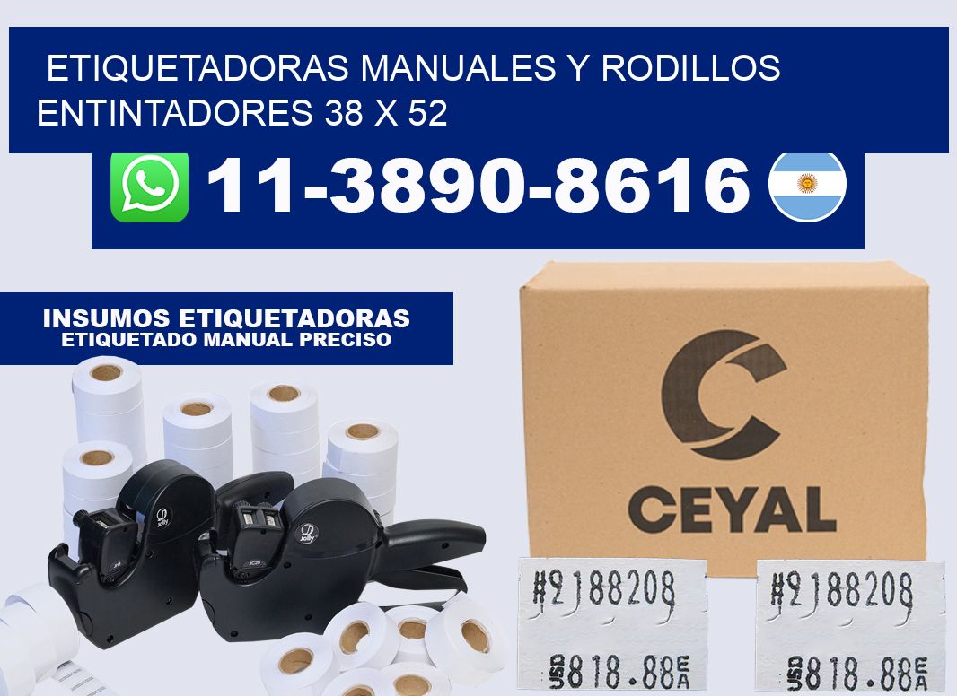 Etiquetadoras manuales y rodillos entintadores 38 x 52