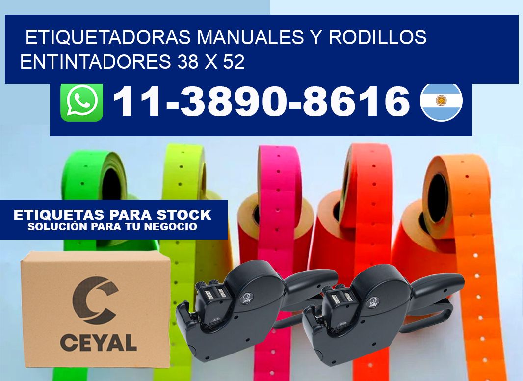 Etiquetadoras manuales y rodillos entintadores 38 x 52