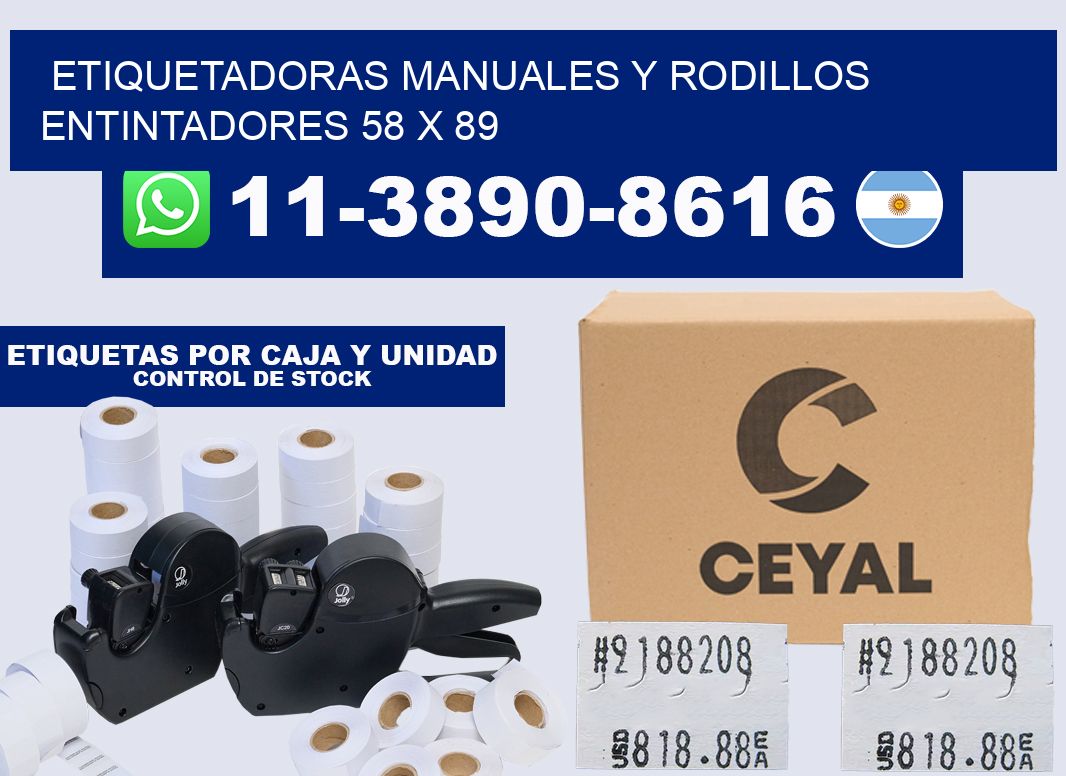 Etiquetadoras manuales y rodillos entintadores 58 x 89