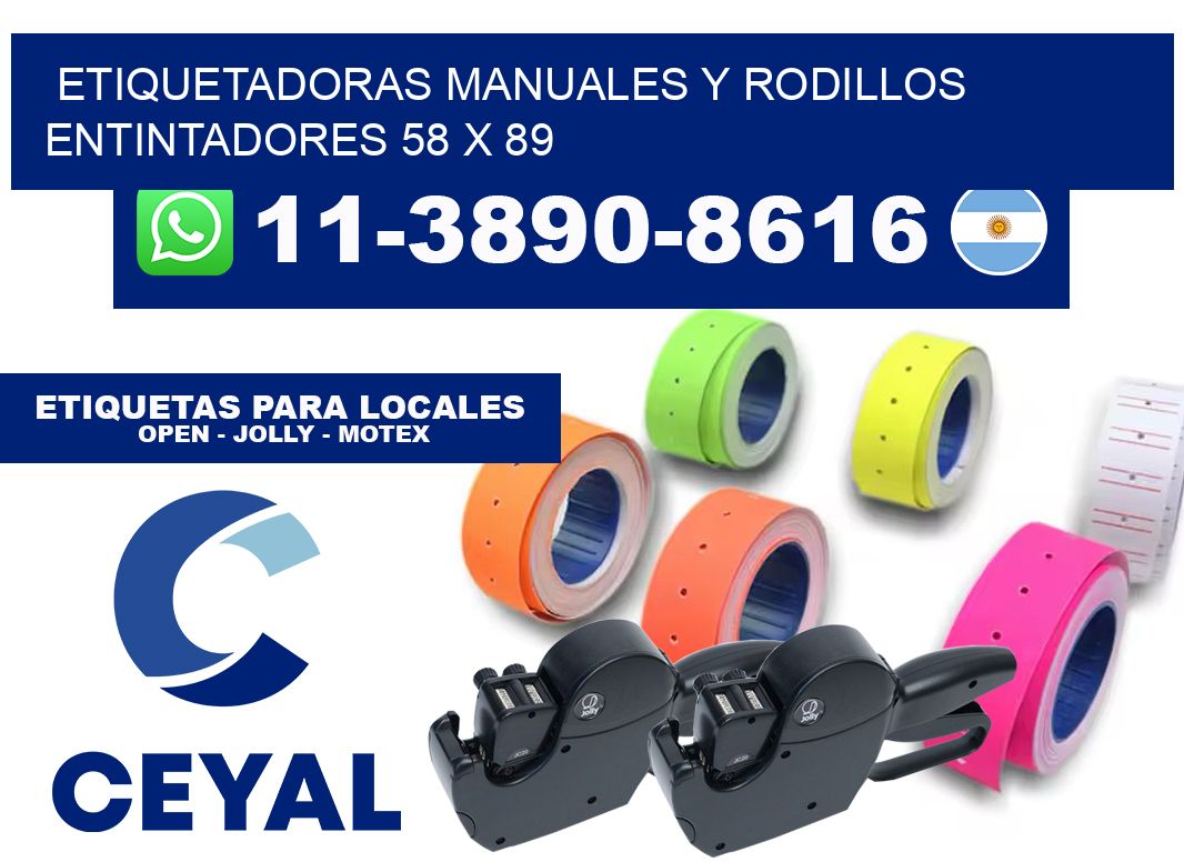 Etiquetadoras manuales y rodillos entintadores 58 x 89