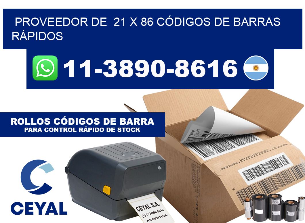 PROVEEDOR DE  21 x 86 CÓDIGOS DE BARRAS RÁPIDOS