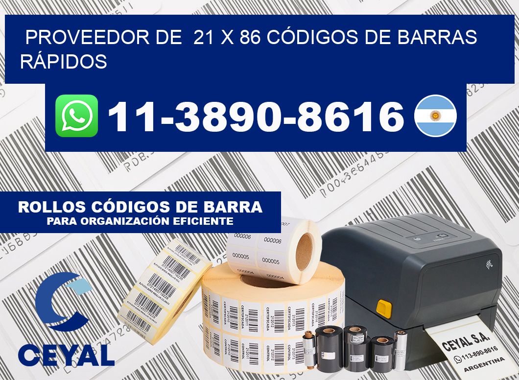PROVEEDOR DE  21 x 86 CÓDIGOS DE BARRAS RÁPIDOS