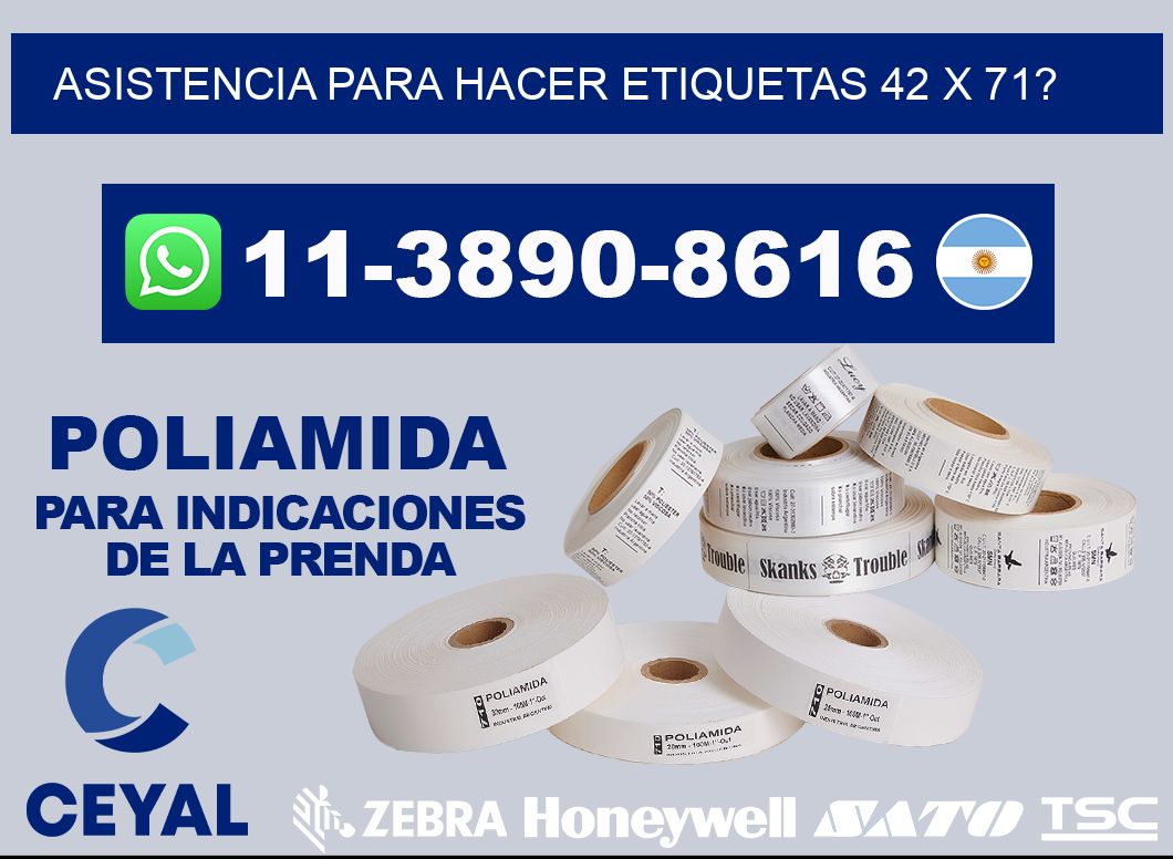 asistencia para hacer etiquetas 42 x 71?