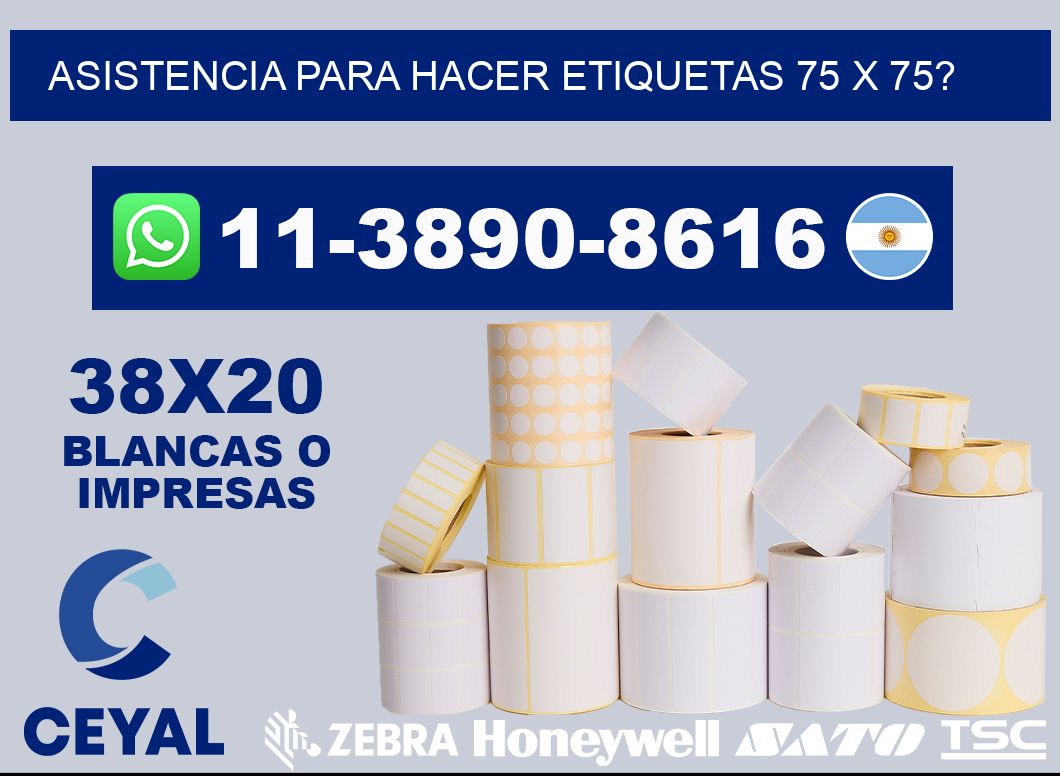 asistencia para hacer etiquetas 75 x 75?