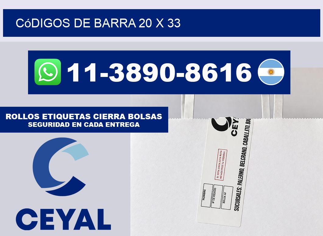 códigos de barra 20 x 33