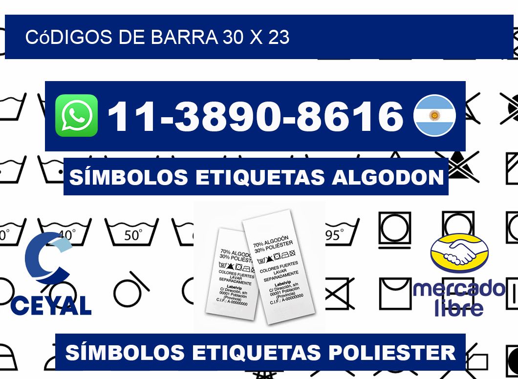códigos de barra 30 x 23