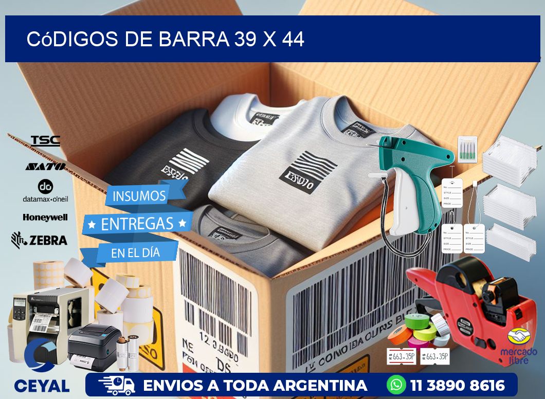 códigos de barra 39 x 44