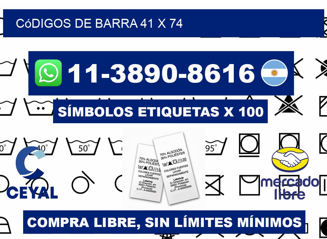 códigos de barra 41 x 74