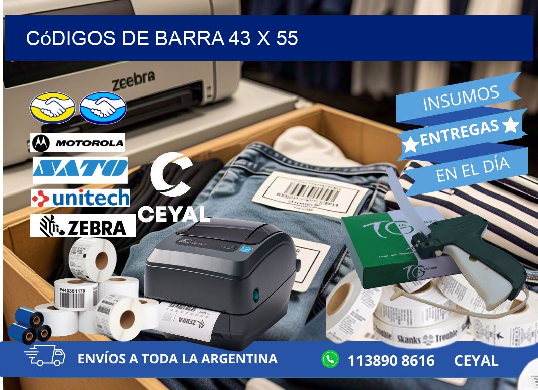 códigos de barra 43 x 55