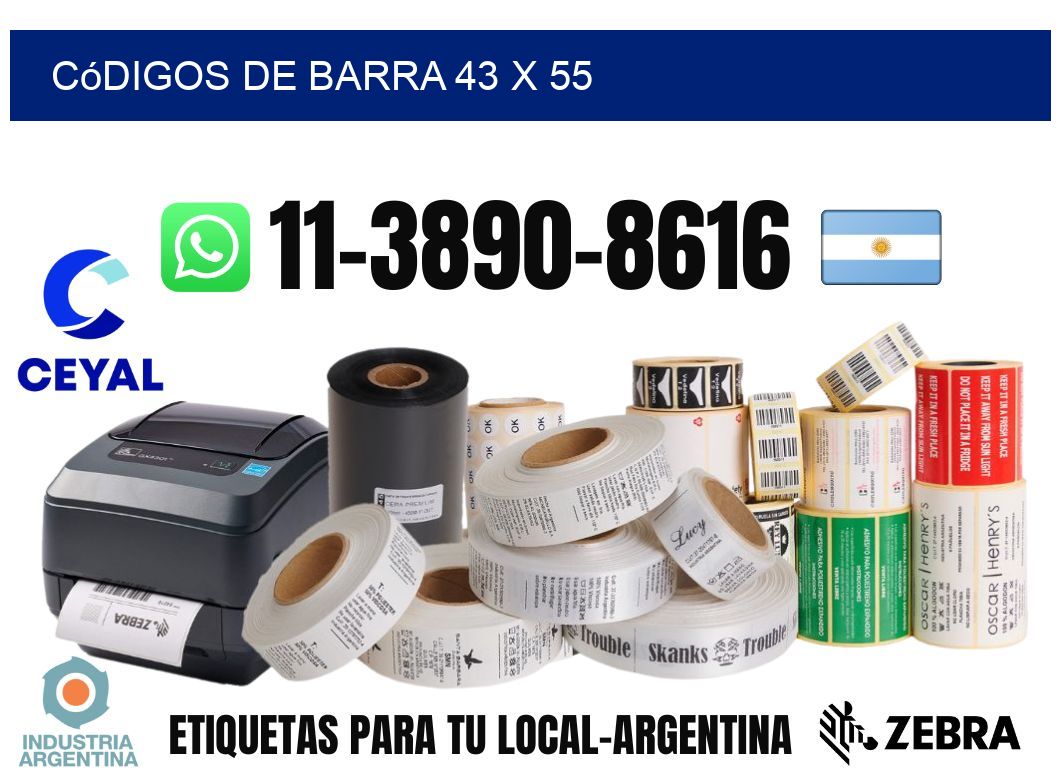códigos de barra 43 x 55