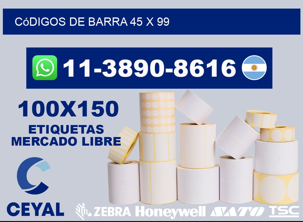 códigos de barra 45 x 99