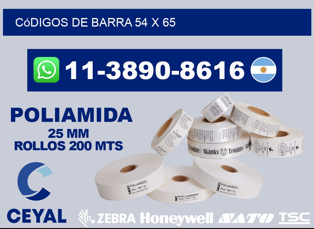 códigos de barra 54 x 65