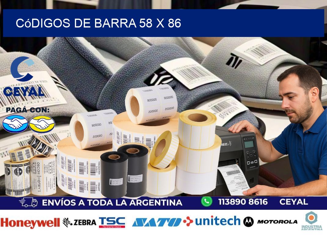 códigos de barra 58 x 86