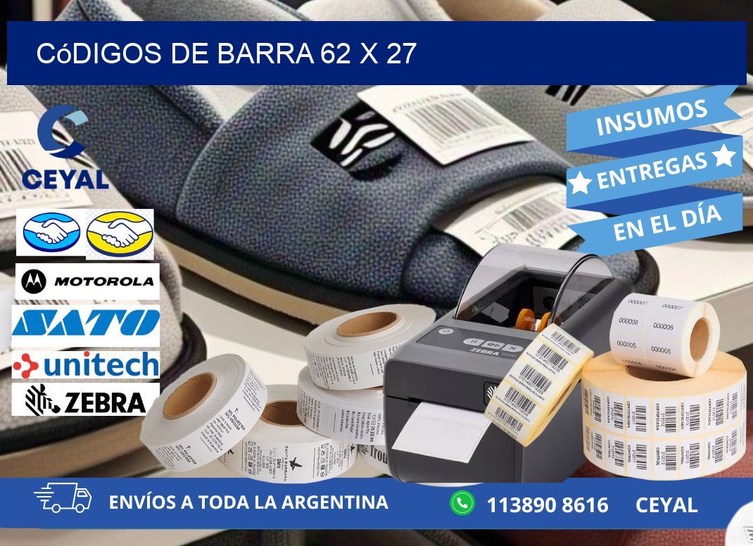 códigos de barra 62 x 27